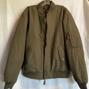 Olive quilted bomber jacket
